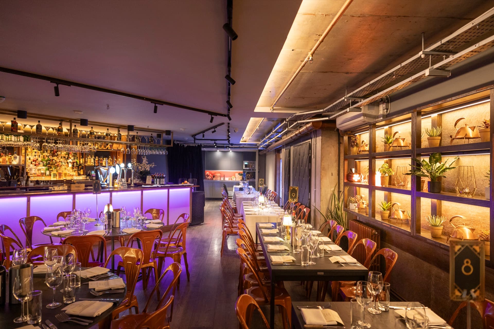 Interior of Medley Dublin set for a private event